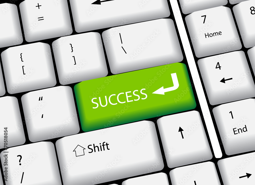 computer keyboard with word Success, vector illustration computer keyboard with word Success, vector illustration