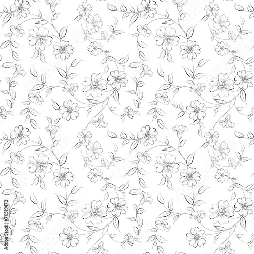 Elegant monochrome flowers fabric.