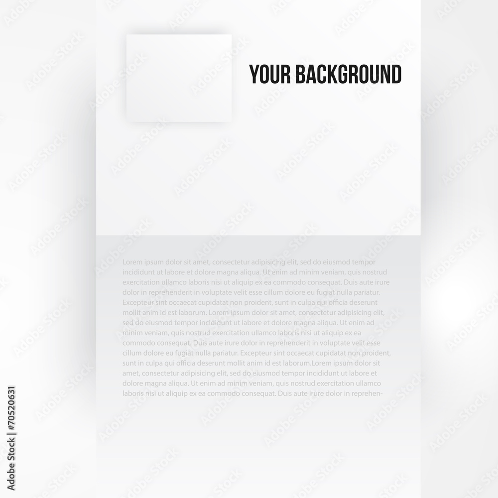 Fototapeta premium Vector paper template banner. White note