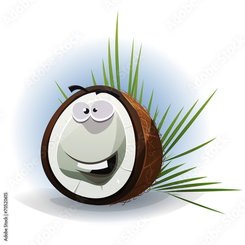 Cartoon Funny Coconut Character