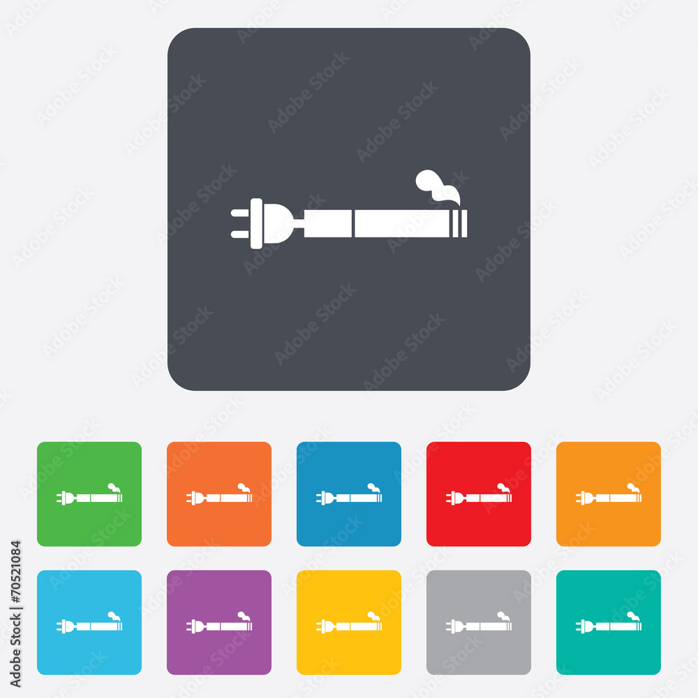 Smoking sign icon. E-Cigarette symbol. Smoking sign icon. E-Cigarette symbol.