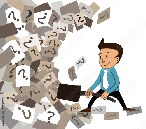 man cleaning the question