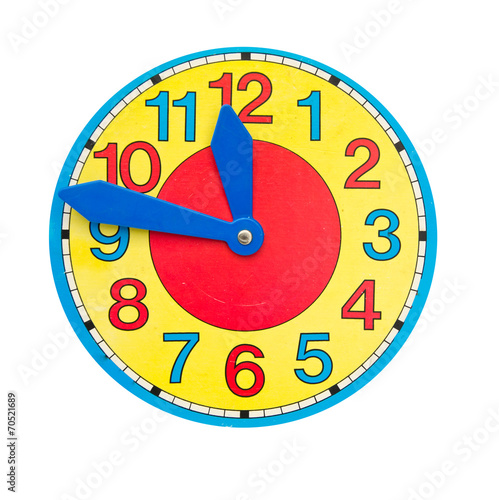 beautiful colorful clock dial clock-face on white