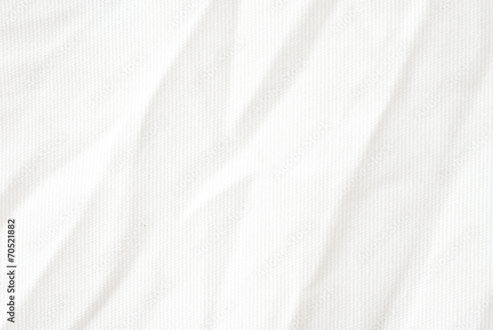 Wrinkle white canvas fabric texture.