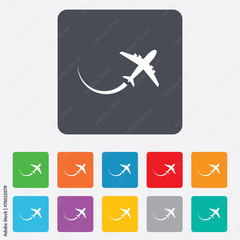 Airplane sign icon. Travel trip symbol. Airplane sign icon. Travel trip symbol.