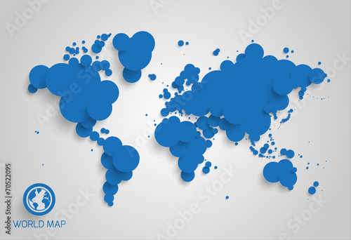 Abstract world map made of circles. EPS10.