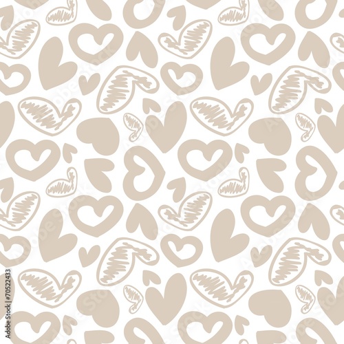 Fun seamless vintage love heart background in. pretty colors.