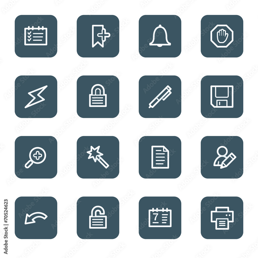 Scheduler web icons, navy square buttons Scheduler web icons, navy square buttons
