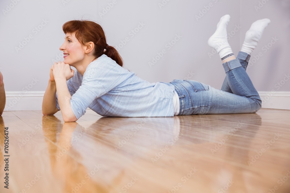 Woman lying on the floor Woman lying on the floor