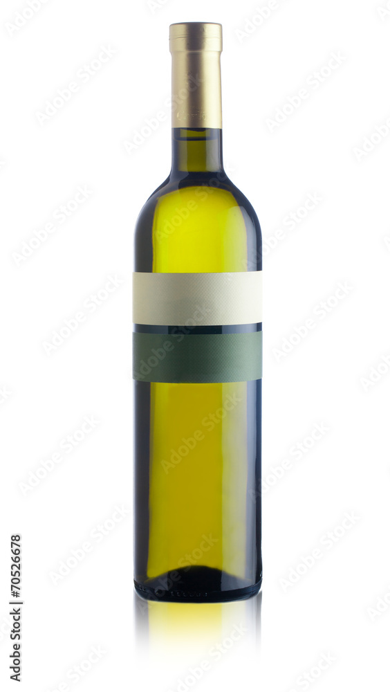 White wine bottle isolated on white White wine bottle isolated on white