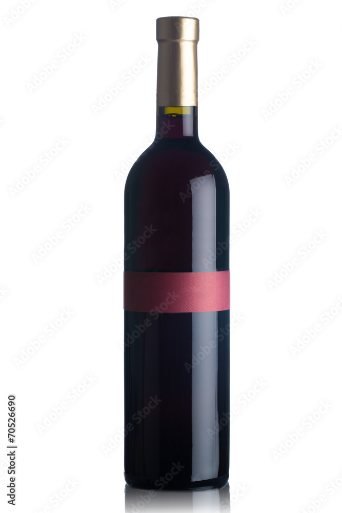 Red wine bottle isolated on white Red wine bottle isolated on white