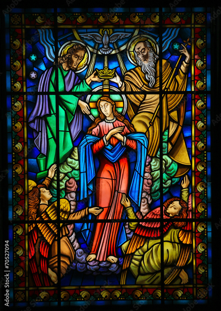 Mother Mary and the Holy Trinity - Stained Glass