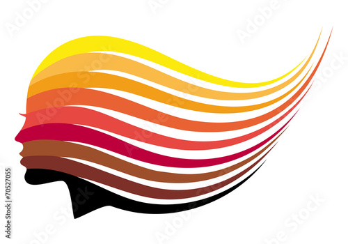 Hair colors, vector woman