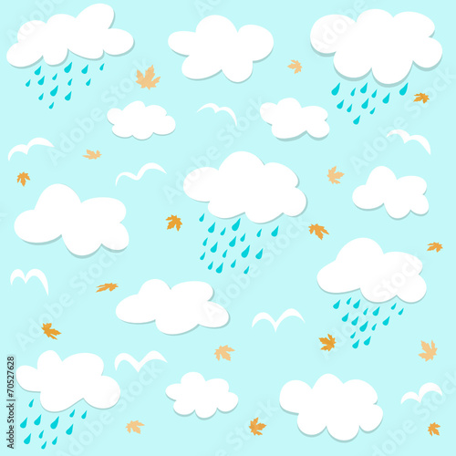 Seamless pattern with clouds