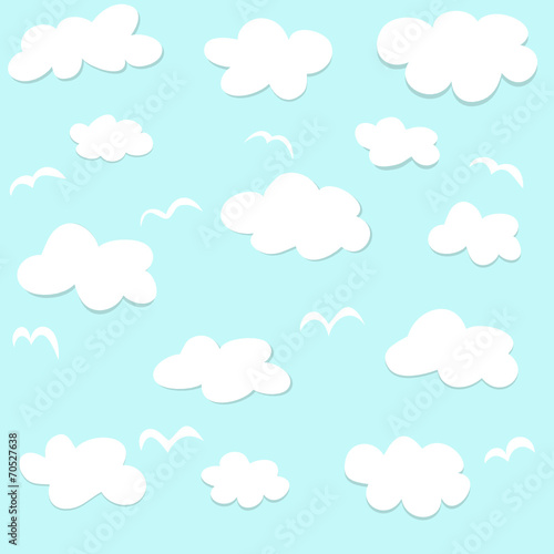 Seamless pattern with clouds