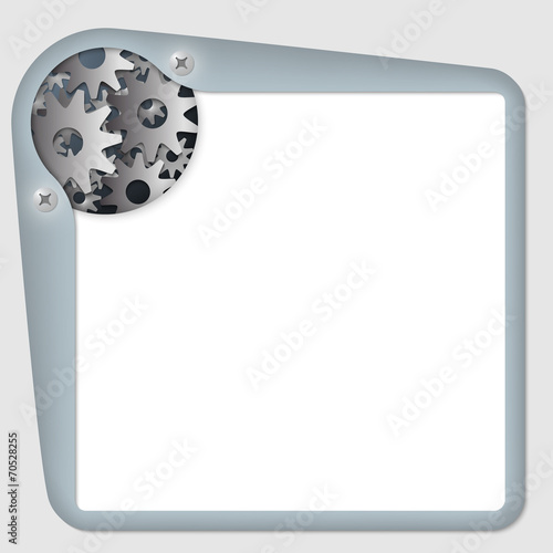 gray frame for text with cogwheels