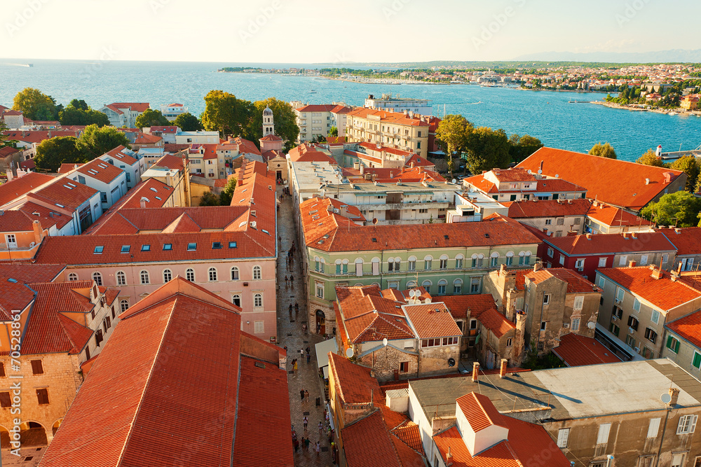 Naklejka premium Blick über Zadar, Kroatien