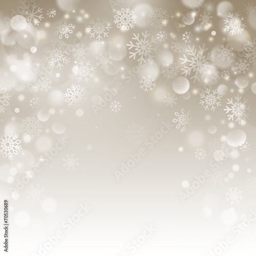 Christmas beige background with snowflakes