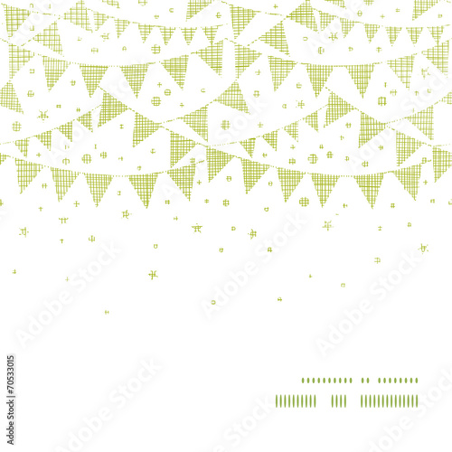 Green Textile Party Bunting Horizontal Frame Seamless Pattern