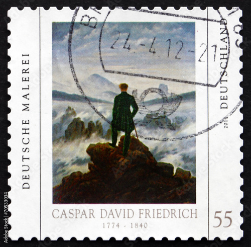Fototapeta Postage stamp Germany 2011 Painting by Caspar David Friedrich