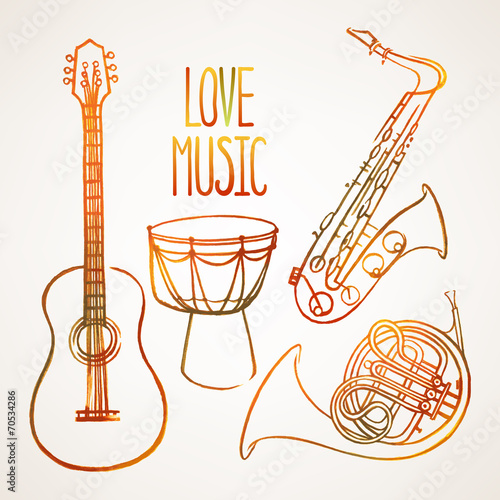 set of musical instruments