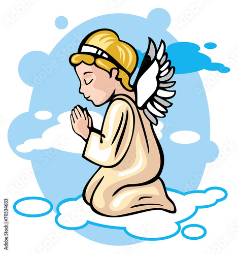 Angel is praying in the sky