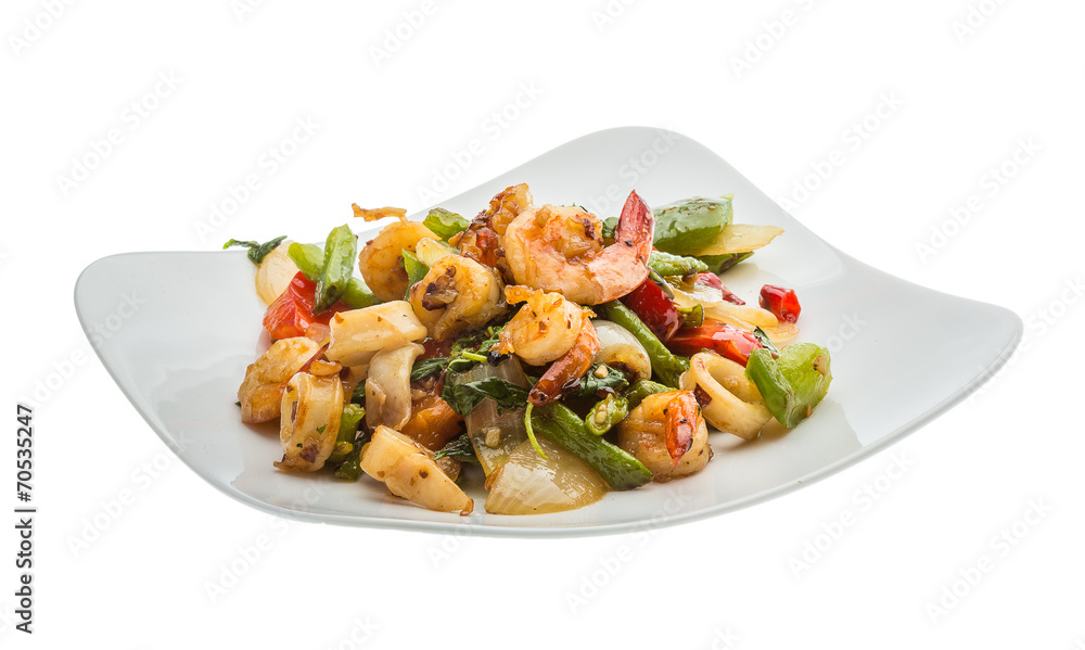Seafood with vegetables Seafood with vegetables