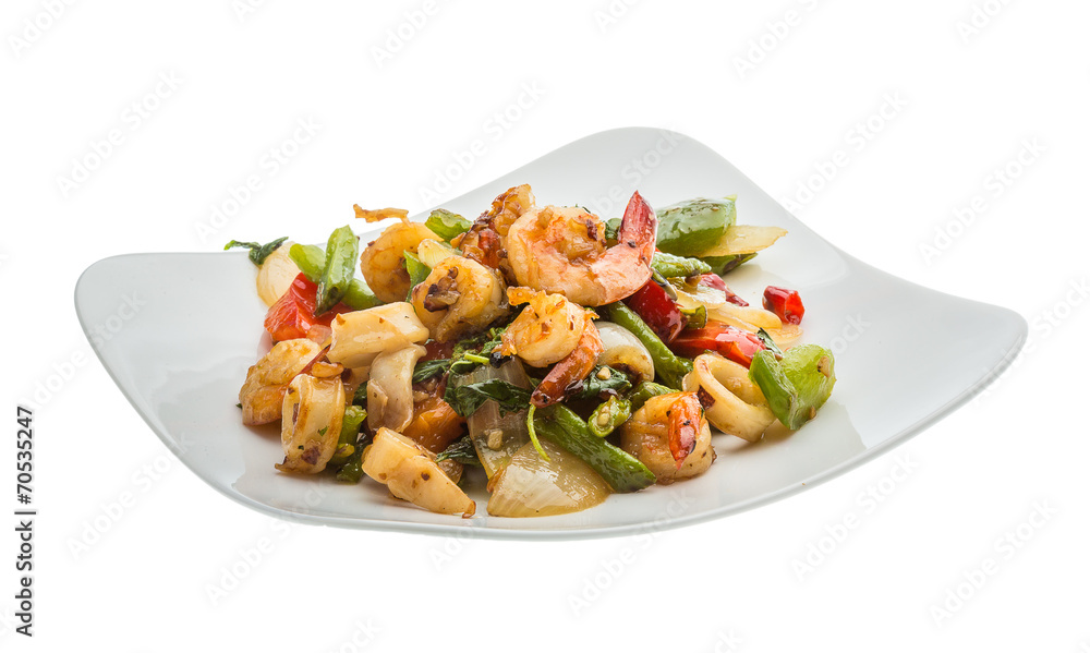 Seafood with vegetables