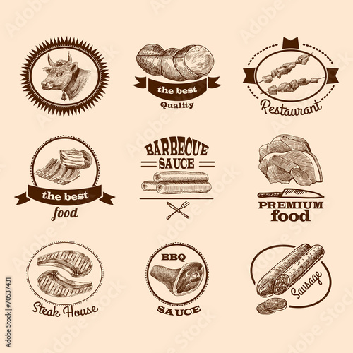 Sketch meat labels