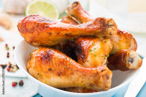 Roasted chicken legs