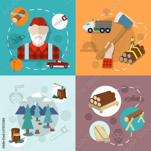 Lumberjack woodcutter composition