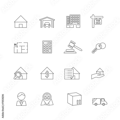 Real estate outline icons