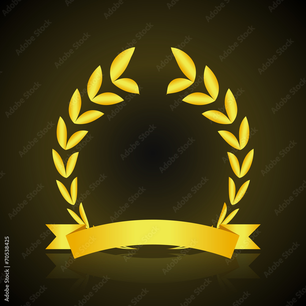Gold wreath dark background Gold wreath dark background
