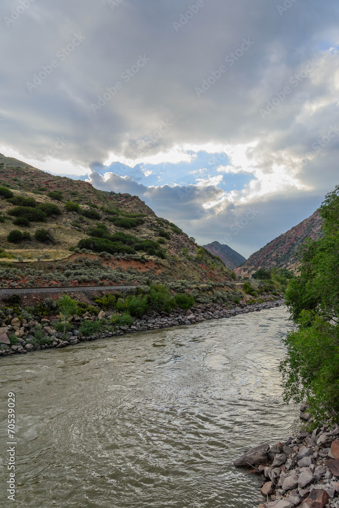 colorado river flowing through mountains