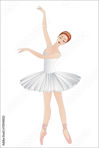 Dancing ballerina, isolated on white