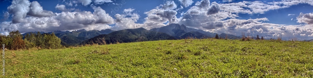Tatra Mountains - Panorama with view on Giewont Tatra Mountains - Panorama with view on Giewont