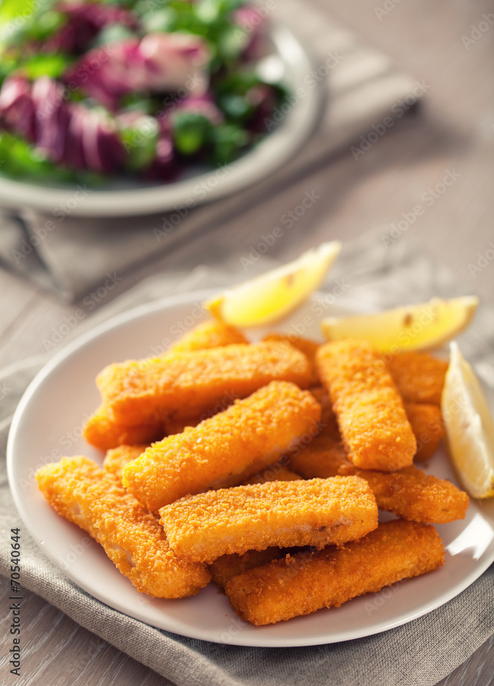 Fish Sticks with Salad Fish Sticks with Salad