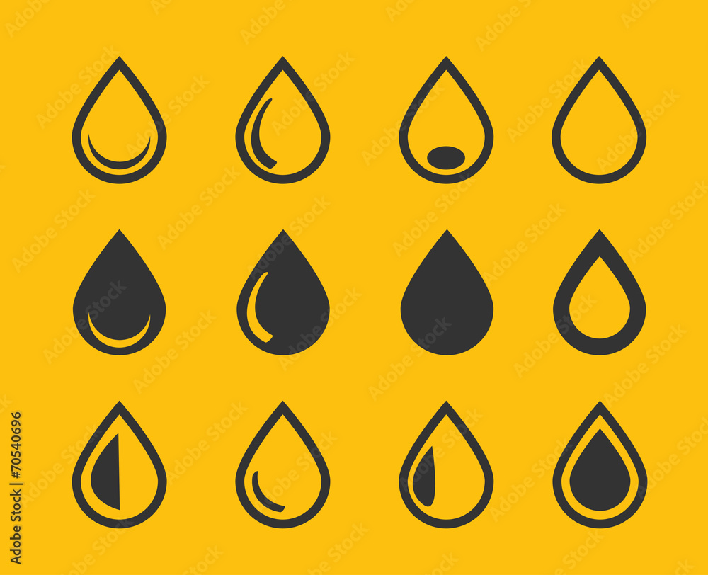 Drop icons set Drop icons set
