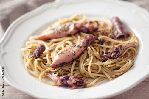 Seafood linguini photo