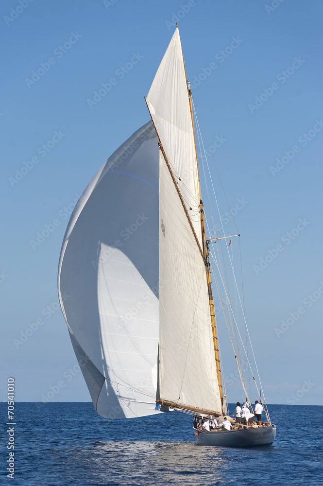Fototapeta premium Ancient sailing boat during a regatta at the Panerai Classic Yac