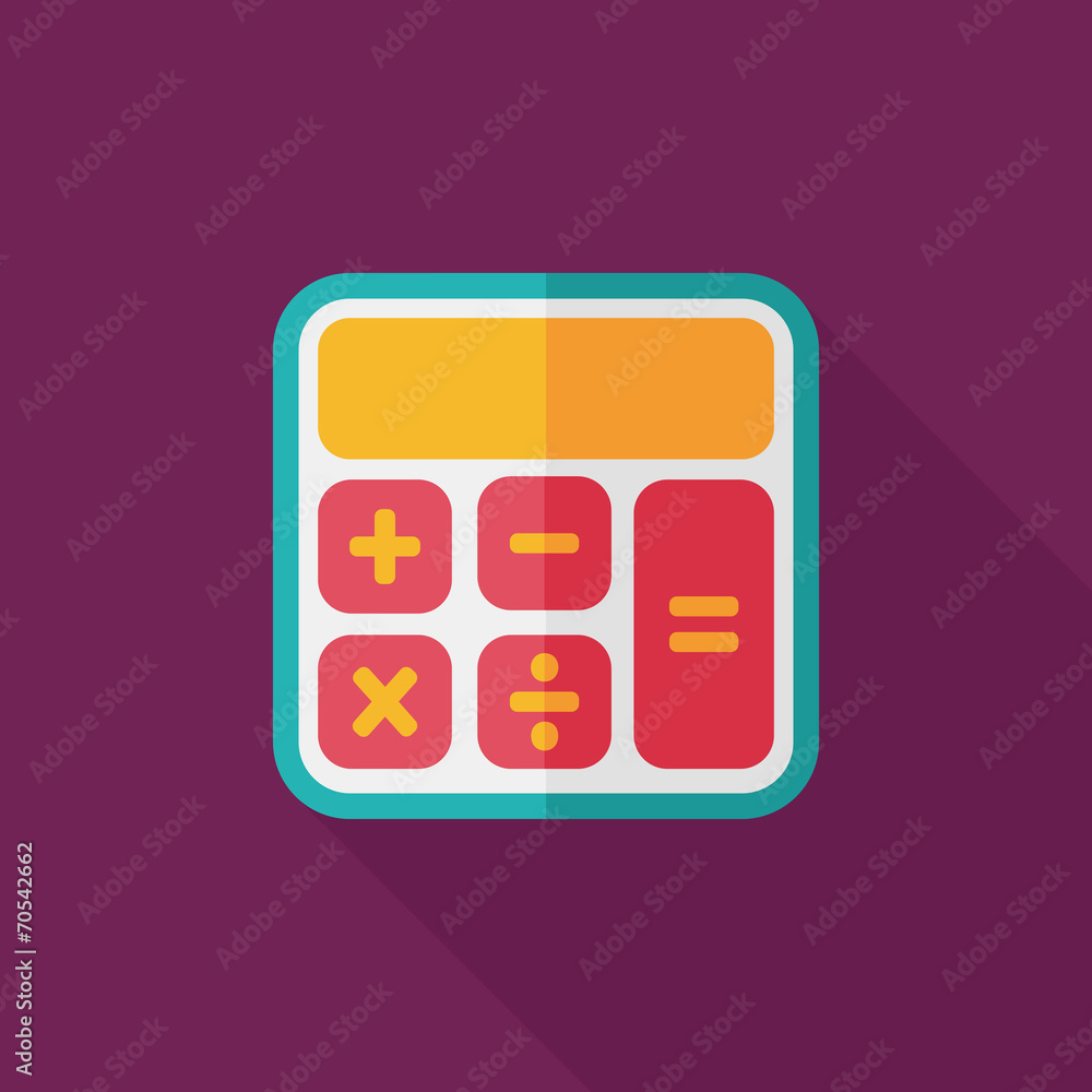 calculator flat icon with long shadow,eps10 calculator flat icon with long shadow,eps10