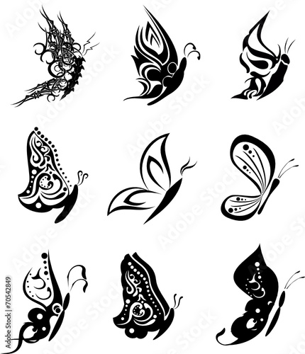 butterfly tatto set pack stickers