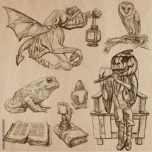 Halloween, Monsters, Magic - Vector collection