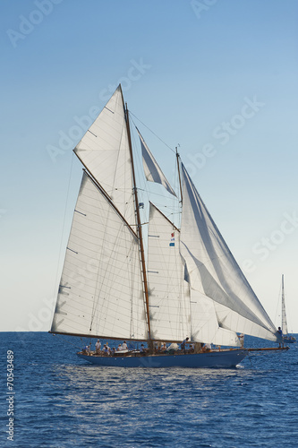 Ancient sailing boat during a regatta at the Panerai Classic Yac