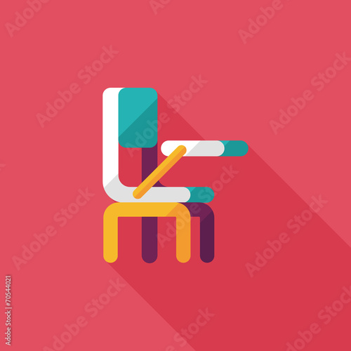 Vintage school desk flat icon with long shadow,eps10