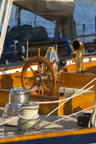 Ancient sailing boat during a regatta at the Panerai Classic Yac