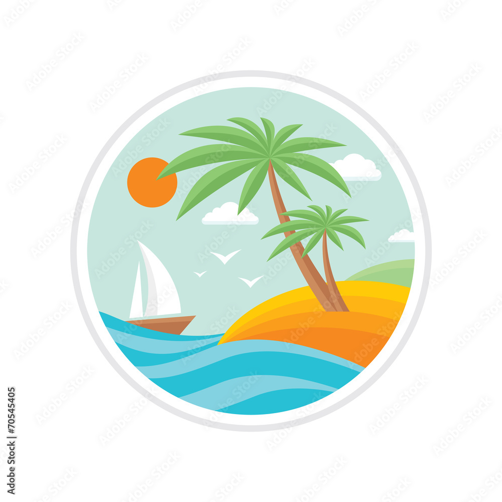 Summer holiday - creative logo sign in flat design style