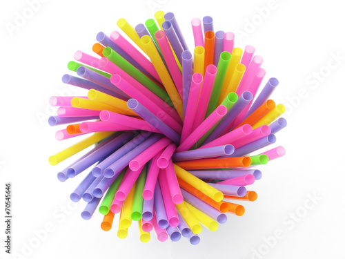 dirty straws on a white background