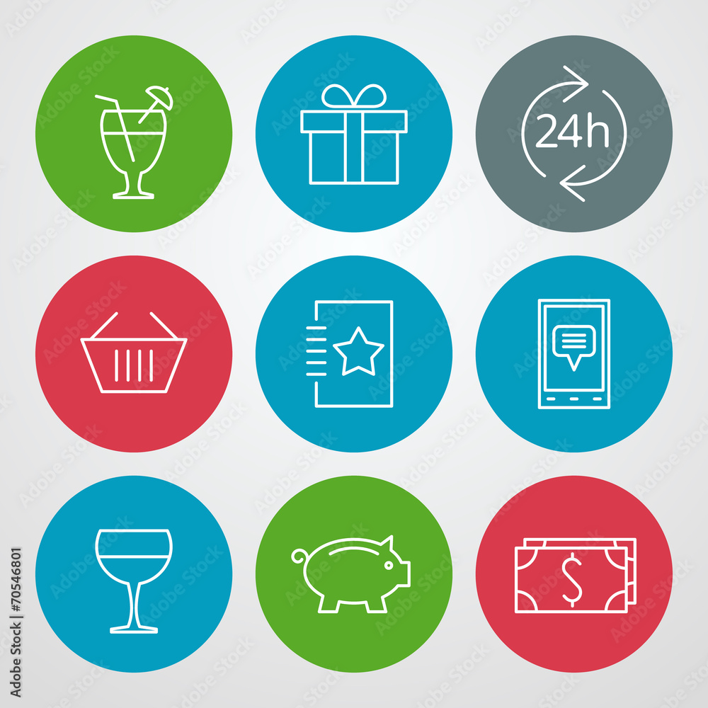 Vector line icons set. For web site design and mobile apps Vector line icons set. For web site design and mobile apps