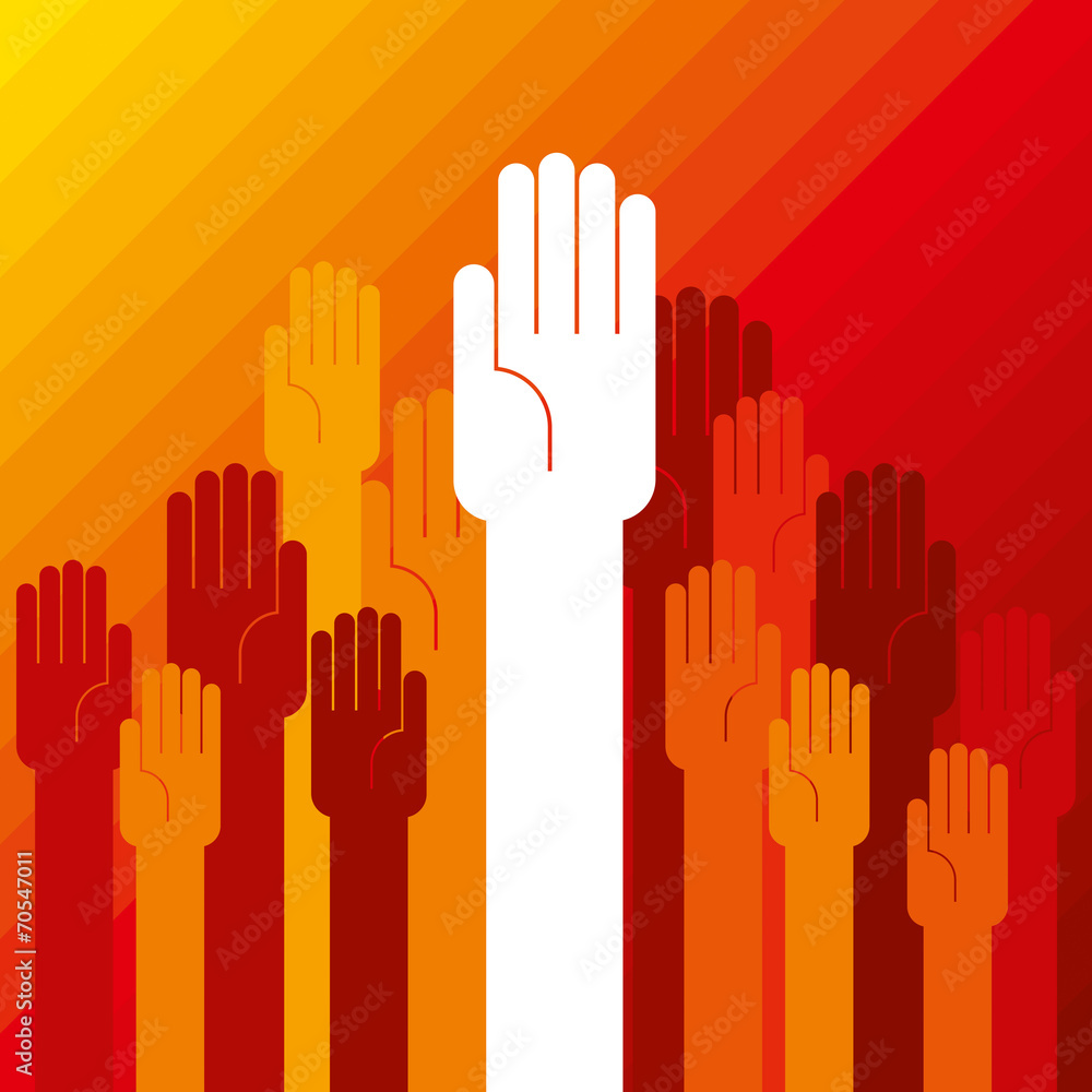 colorful up hand concept of democracy
